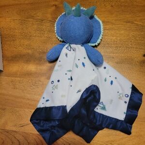 Cloud Island Dino Lovey Security Blanket Blue Dinosaur Baby Triceratops